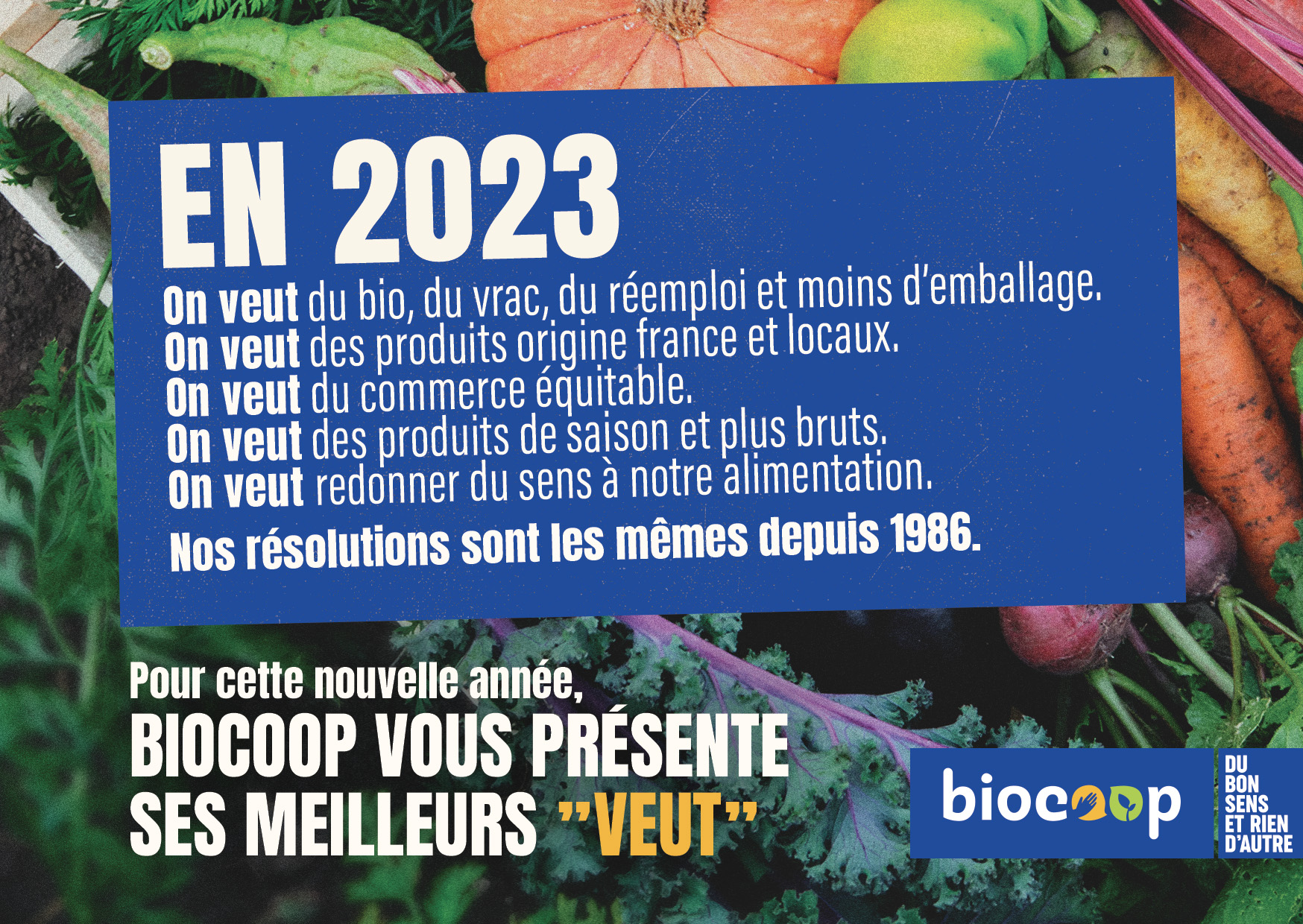 Toute l'équipe de votre magasin Biocoop Tourlaville vous souhaite ses meilleurs voeux pour l'année 2023 ! 